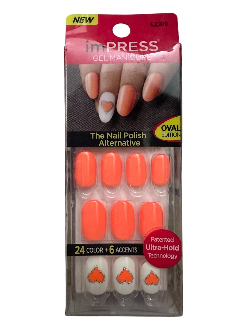 imPRESS Orange Gel Oval Press-On Nails